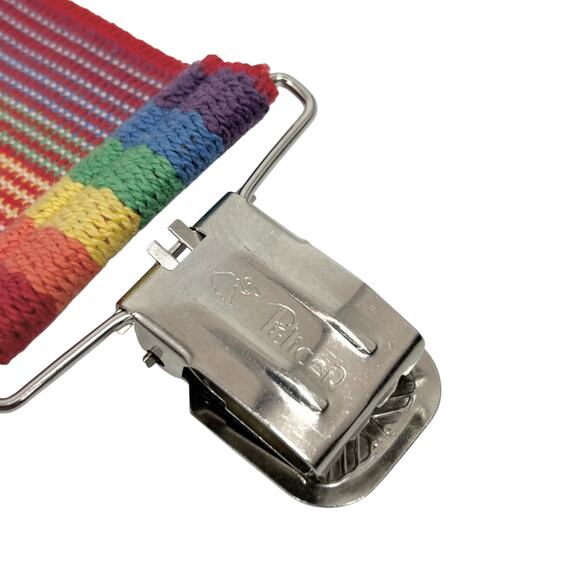 Vintage Pelican Suspenders Rainbow LGBTQ Pride Clip On One Size - Picture 3 of 5